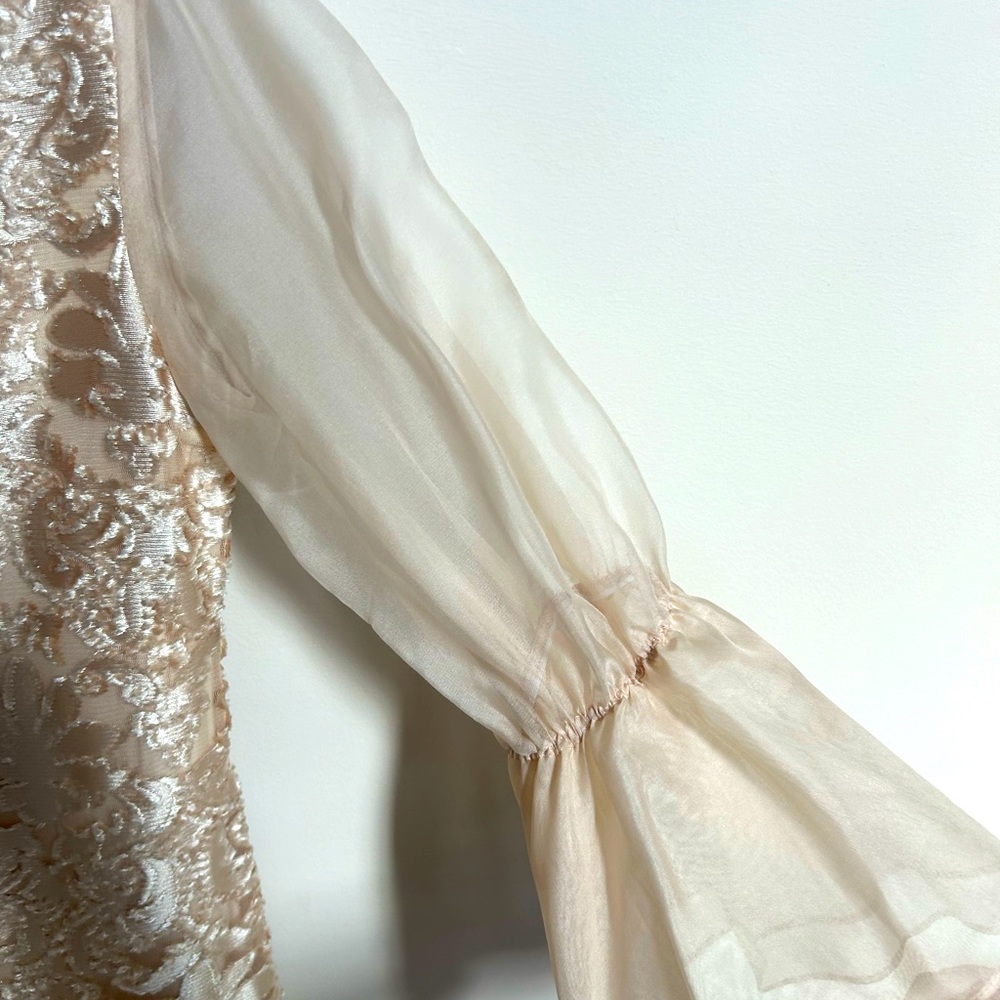 Gorgeous textured dress by Sara Campbell in size 10. Flounce sheer sleeves. NWT - Picture 5 of 6